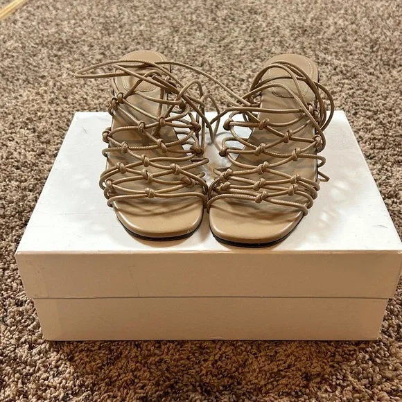 Chloe Ricky block heeled Strappy Sandals 7.5 Medium Pink / Taupe. EUC. - Picture 4 of 7